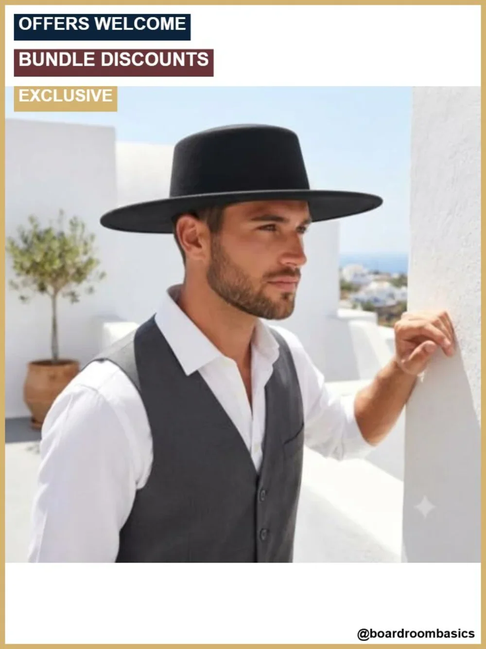 Classic Felt Fedora Hat Flat Top Wide Brim Jazz Panama Unisex Adjustable